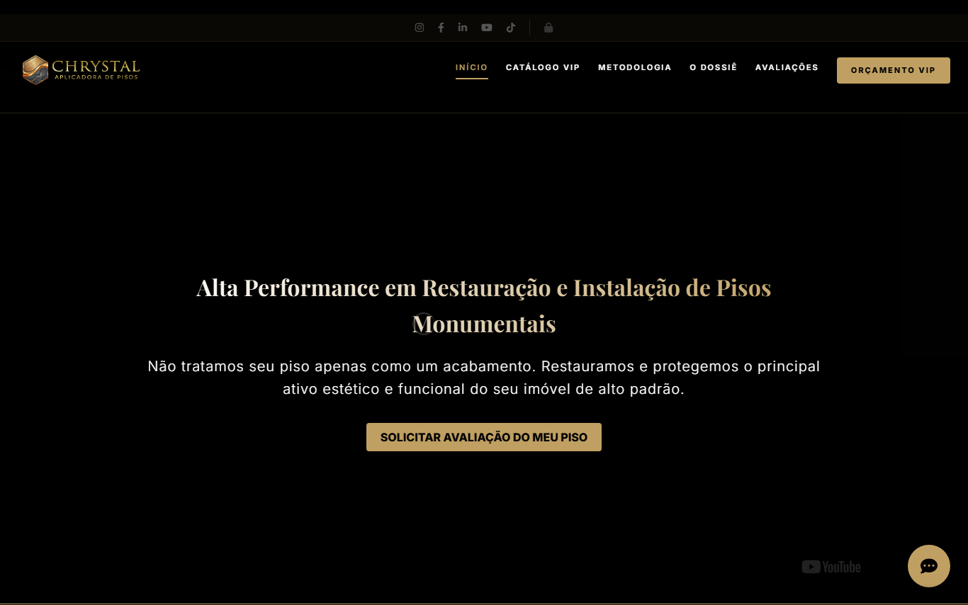 Site Chrystal Aplicadora