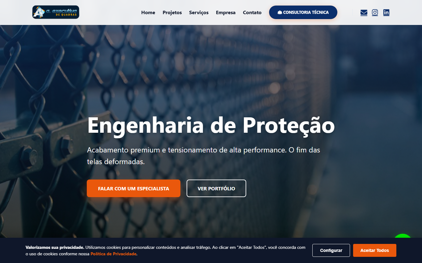 Site Executiva de Quadras